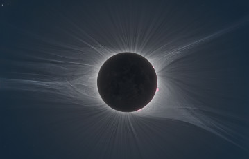 Картинка космос луна корона солнечная солнечное затмение полное