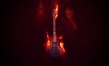 Картинка 3д графика другое тёмный фон гитара