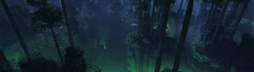 Картинка 3д графика nature landscape природа отражение вода лес ночь