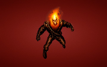 Картинка призрачный гонщик 3д графика creatures существа ghost rider череп огонь скелет