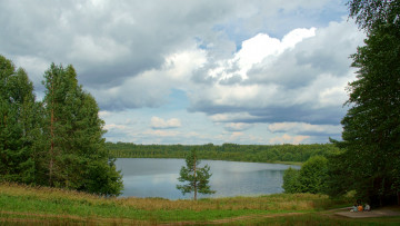 Картинка оз светлояр природа реки озера озеро лес облака
