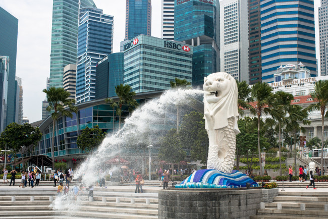 Обои картинки фото города, сингапур, фонтан