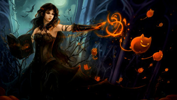 Картинка фэнтези магия девушка дракон существо арт медузы ведьма