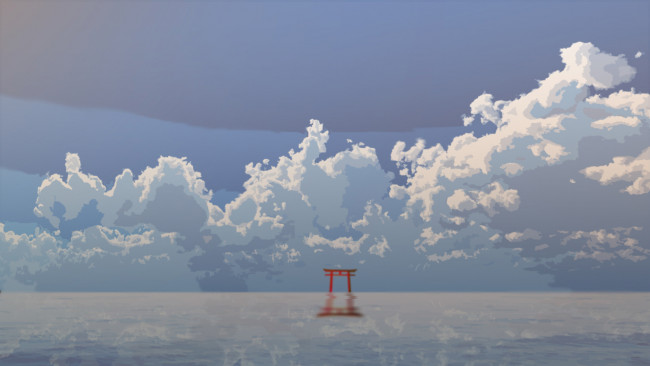 Обои картинки фото аниме, unknown,  другое, облака