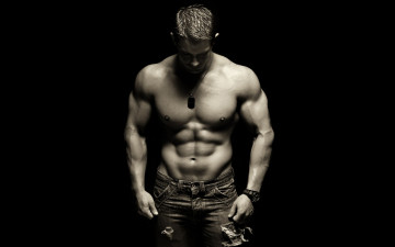 Картинка мужчины unsort торс наручные+часы черно-белый спортсмен мускулы бодибилдинг голый+торс