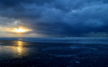 Картинка beach природа восходы закаты вечер океан пляж горизонт
