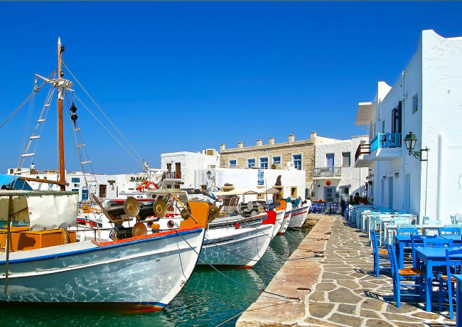 Обои картинки фото корабли, порты, причалы, greece, греция, набережная