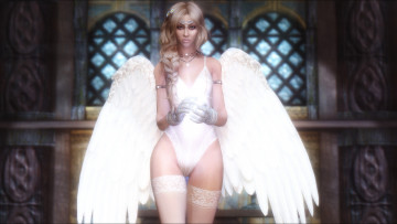 Картинка 3д+графика ангел+ angel ангел крыл взгляд девушка