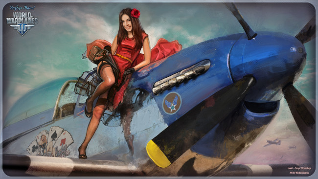 Обои картинки фото видео игры, world of warplanes, модель, world, of, девушка, симулятор, игра, арт, warplanes, онлайн