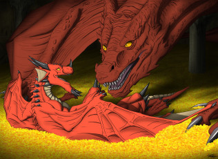 Картинка фэнтези драконы фон