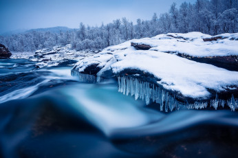 Картинка природа реки озера лес снег река