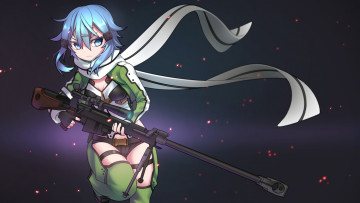Картинка аниме sword+art+online фон взгляд девушка оружие