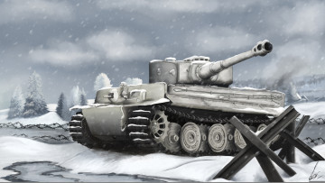 Картинка рисованное армия немецкий арт тигр зима тяжёлый война вторая мировая tiger