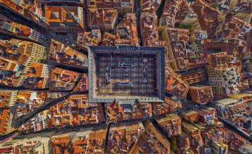 Картинка города мадрид+ испания дома город пласа-майор панорама здания