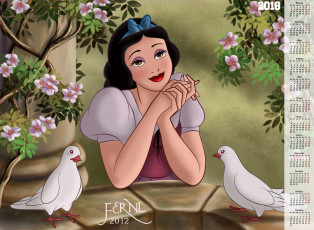 Картинка календари кино +мультфильмы эмоции птица цветы голубь девушка