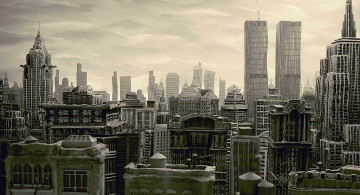 Картинка рисованное города небоскреб здание
