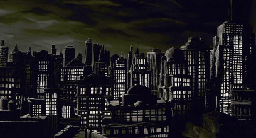 Картинка рисованное города здание ночь небоскреб