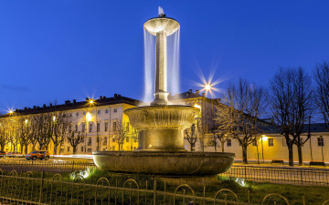 Картинка города -+фонтаны освещение вечер фонтан