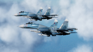 Картинка су-27 авиация боевые+самолёты сухой су27 пара небо боевой вылет ввс россии