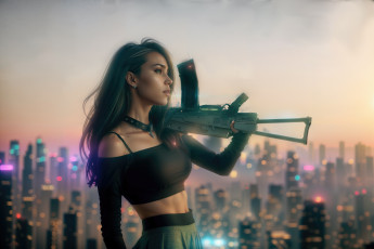 Картинка 3д+графика армия+ military девушка винтовка