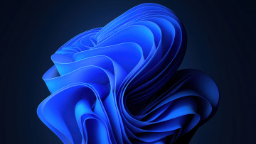 Картинка 3д+графика абстракция+ abstract объект складки слои синий