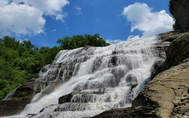 Обои картинки фото ithaca falls, new york, природа, водопады, ithaca, falls, new, york