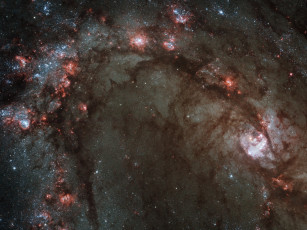Картинка центр m83 космос галактики туманности