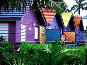 Картинка colorful houses bahamas города здания дома
