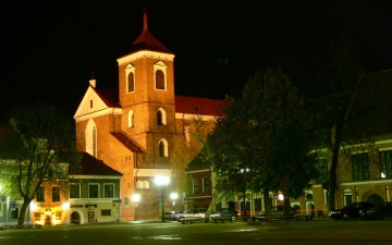 Картинка каунас кафедральный собор города католические соборы костелы аббатства вечер город