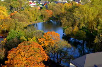 Картинка литва клайпедский уезд кретинга природа реки озера осень деревья река