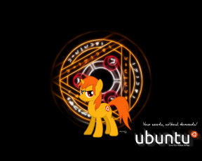обоя компьютеры, ubuntu, linux, фон, логотип, лошадка