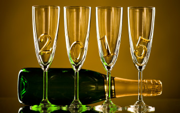 Картинка праздничные -+разное+ новый+год happy new year 2015 gold champagne новый год шампанское бокалы бутылка