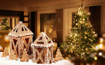 Картинка праздничные Ёлки lantern decoration christmas merry фонарики елка украшения рождество новый год