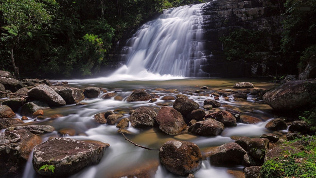 Обои картинки фото природа, водопады, камни, поток, река