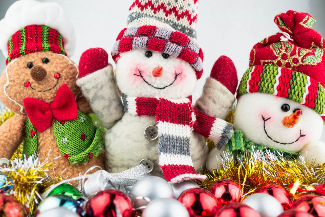 Обои картинки фото праздничные, снеговики, merry, christmas, snowman, новый, год, рождество