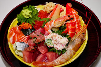 обоя еда, рыба,  морепродукты,  суши,  роллы, креветки, икра