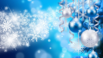 Картинка праздничные векторная+графика+ новый+год снежинки шары