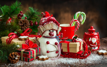 Картинка праздничные снеговики рождество decoration xmas christmas merry украшения игрушки снеговик елка новый год