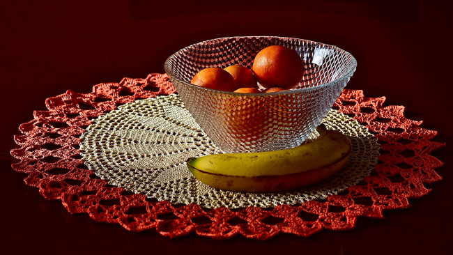 Обои картинки фото еда, фрукты,  ягоды, мандарины, банан