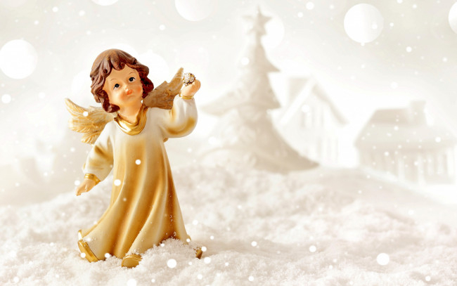 Обои картинки фото праздничные, фигурки, decoration, christmas, merry, snow, winter, новый, год, зима, снег, ангел