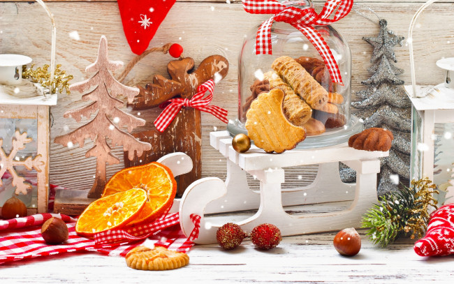 Обои картинки фото праздничные, угощения, xmas, украшения, снег, шары, новый, год, christmas, cookies, merry, рождество, decoration