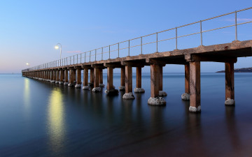 Картинка города -+мосты море ночь мост пирс