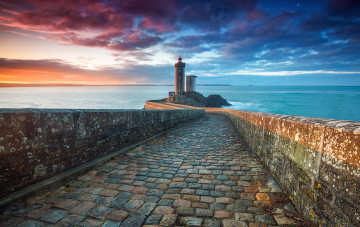 Картинка природа маяки море утро маяк