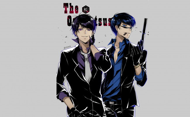 Обои картинки фото аниме, osomatsu-san, парни, оружие