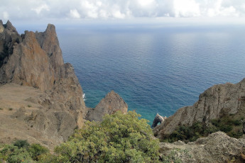 Картинка кара-+даг природа побережье горы скалы крым море кара- даг