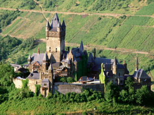 Картинка reichsburg castle mosel valley germany города