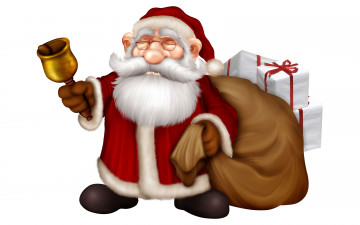 Картинка праздничные 3д графика новый год мешок дед мороз подарки