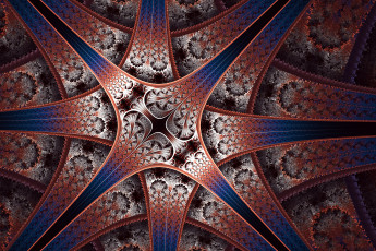 Картинка 3д+графика фракталы+ fractal объем свет симметрия узор лепестки цветок