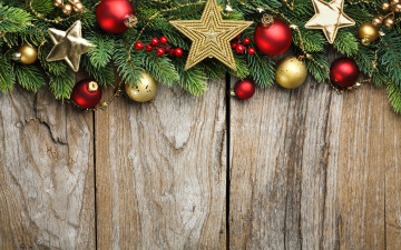 Картинка праздничные украшения новый год звезды ветки елка рождество merry шары wood decoration christmas