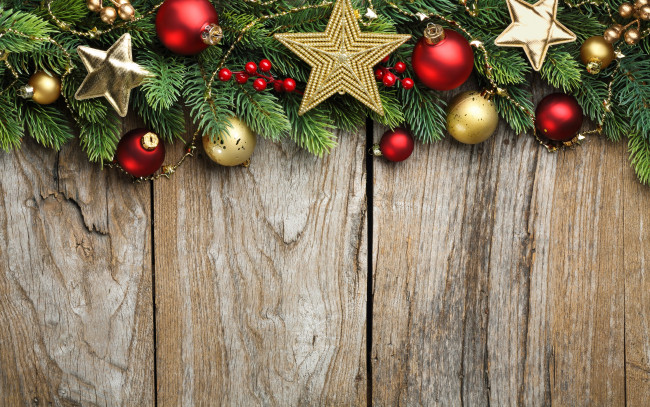 Обои картинки фото праздничные, украшения, новый, год, звезды, ветки, елка, рождество, merry, шары, wood, decoration, christmas